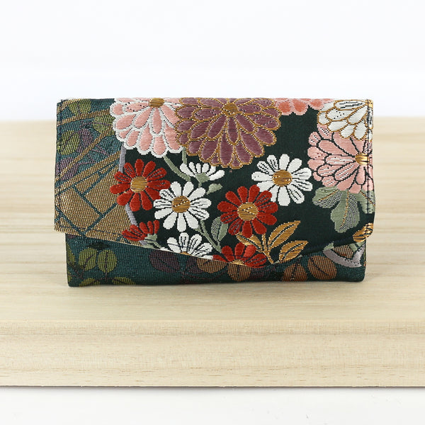 Japanese Kimono Name Card Holder - Vintage Fabric, Upcycled, RFID