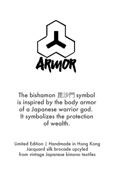 Bishamon in Orange and Green | Upcycled from vintage Japanese Obi - Heritage ReFashioned