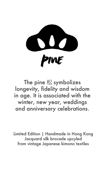 Kimono Pine Tree Clutch Purse in Coral and Purple | Upcycled from vintage Japanese Obi - Heritage ReFashioned