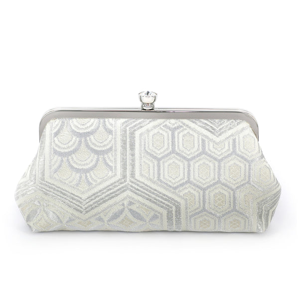 Kimono Clutch in Bishamon and Shippo Silver - Heritage ReFashioned
