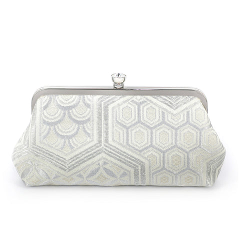 Kimono Clutch in Bishamon and Shippo Silver - Heritage ReFashioned