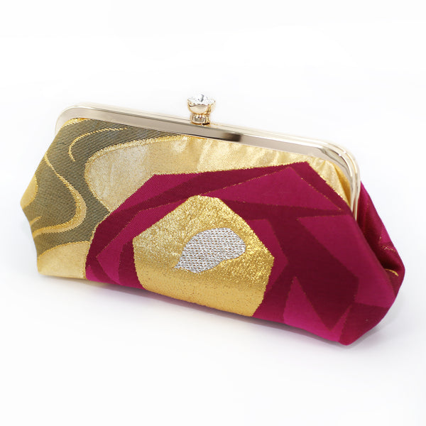 Chrysanthemum Kiku Purple Kimono Clutch Purse | Upcycled from vintage Japanese Kimono - Heritage ReFashioned