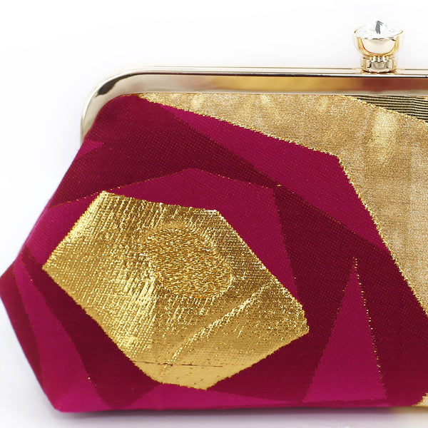 Chrysanthemum Kiku Purple Kimono Clutch Purse | Upcycled from vintage Japanese Kimono - Heritage ReFashioned