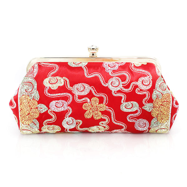Chinese Kwan Kwa Clutch - Phoenix & Peonies【裙褂手袋 - 鳳, 雲】 - Heritage ReFashioned