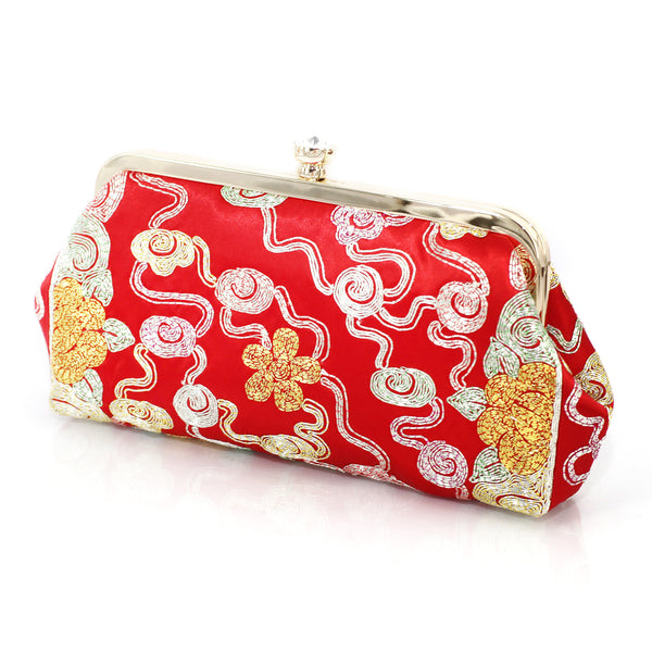 Chinese Kwan Kwa Clutch - Phoenix & Peonies【裙褂手袋 - 鳳, 雲】 - Heritage ReFashioned