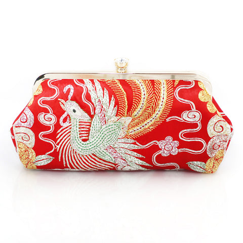 RARE Chinese Kwan Kwa Clutch - Phoenix & Peony basket 【裙褂手袋-鳳,  牡丹】 - Heritage ReFashioned