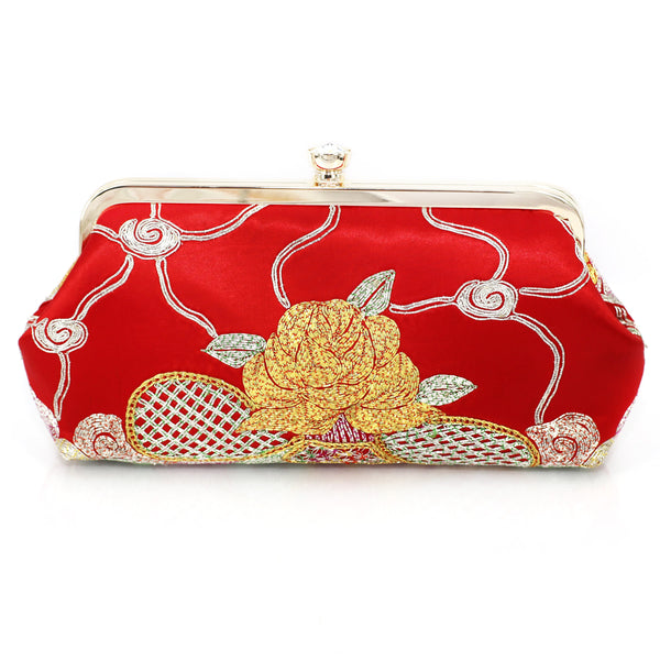 RARE Chinese Kwan Kwa Clutch - Phoenix & Peony basket 【裙褂手袋-鳳,  牡丹】 - Heritage ReFashioned