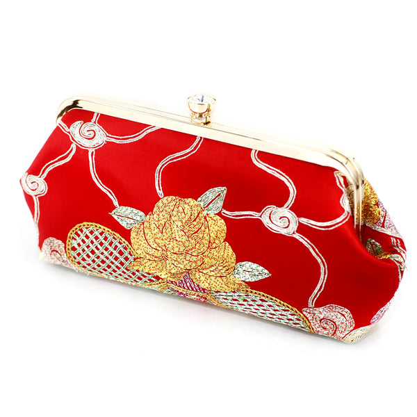 RARE Chinese Kwan Kwa Clutch - Phoenix & Peony basket 【裙褂手袋-鳳,  牡丹】 - Heritage ReFashioned