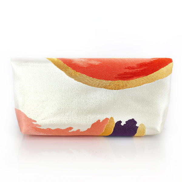 [Last one] Kimono Envelope Clutch Bag with Seigaiha Waves in Rainbow | Upcycled Kimono Obi Silk - Heritage ReFashioned