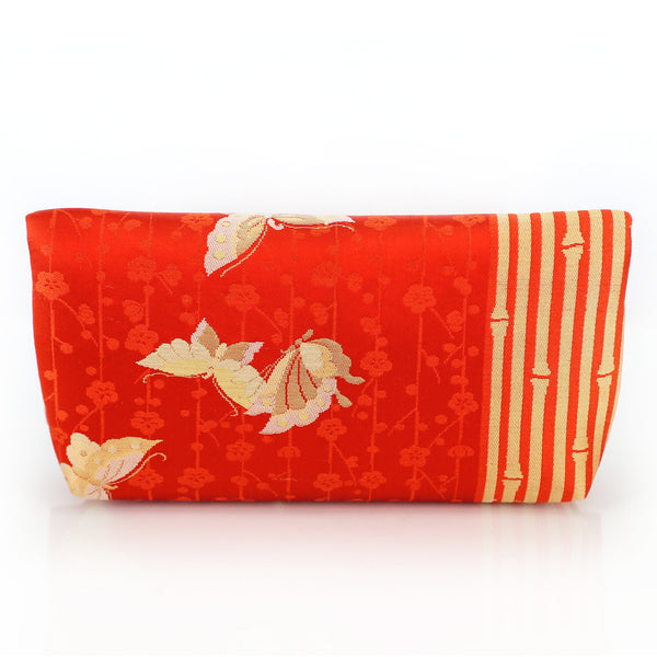 Kimono Envelope Clutch Bag with Butterflies and Bamboo | Upcycled Kimono Obi Silk - Heritage ReFashioned
