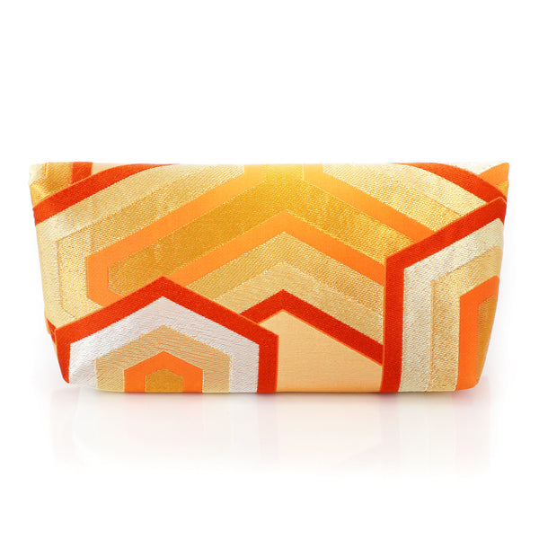 Kimono Obi Envelope Clutch Bag in Bishamon Pattern | Upcycled Kimono Obi Silk - Heritage ReFashioned