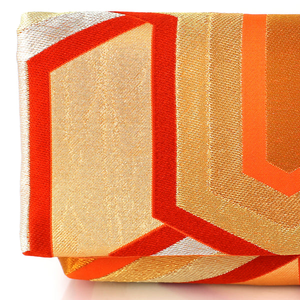 Kimono Obi Envelope Clutch Bag in Bishamon Pattern | Upcycled Kimono Obi Silk - Heritage ReFashioned