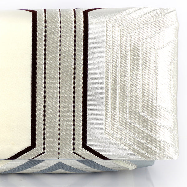 Kimono Obi Envelope Clutch Bag in Hexagon Kikko in Silver, Black, Pink - Heritage ReFashioned
