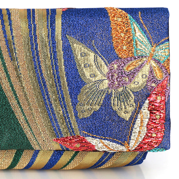 Kimono Envelope Clutch Bag with Butterfly dance | Upcycled Kimono Obi Silk - Heritage ReFashioned