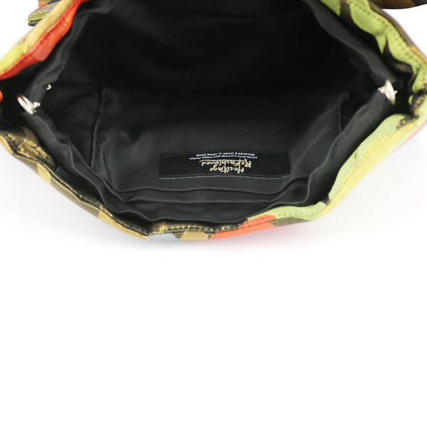 Kimono Obi Bow Clutch Bag | Abstract Camellia | Upcycled from vintage Japanese Silk - Heritage ReFashioned