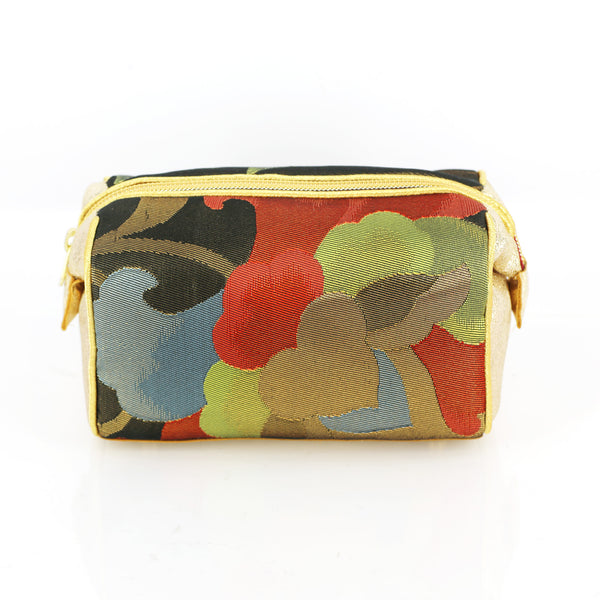 Japanese Kimono Camellia Kimono Travel / Make-up Bag | Refashioned from vintage kimono - Heritage ReFashioned