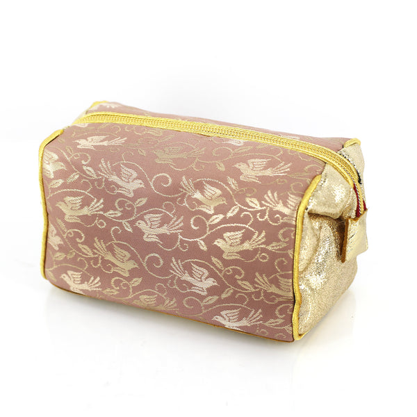 Japanese Kimono Dove Birds Kimono Travel / Make-up Bag | Refashioned from vintage kimono - Heritage ReFashioned