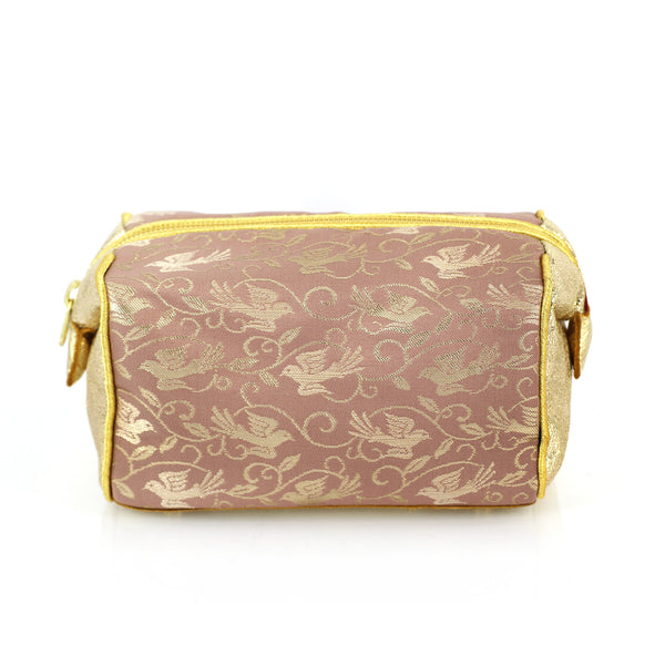 Japanese Kimono Dove Birds Kimono Travel / Make-up Bag | Refashioned from vintage kimono - Heritage ReFashioned