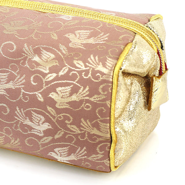 Japanese Kimono Dove Birds Kimono Travel / Make-up Bag | Refashioned from vintage kimono - Heritage ReFashioned