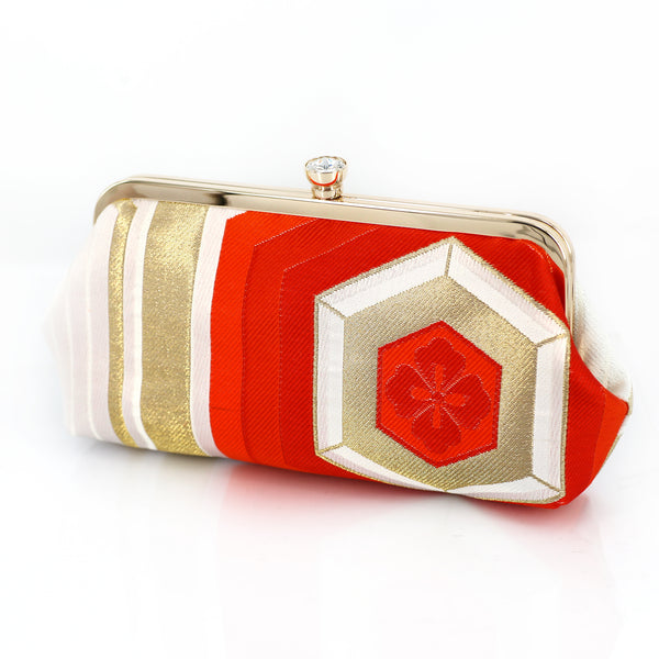 Kikko Hexagon Kimono Clutch Bag | Upcycled from vintage Japanese Obi - Heritage ReFashioned