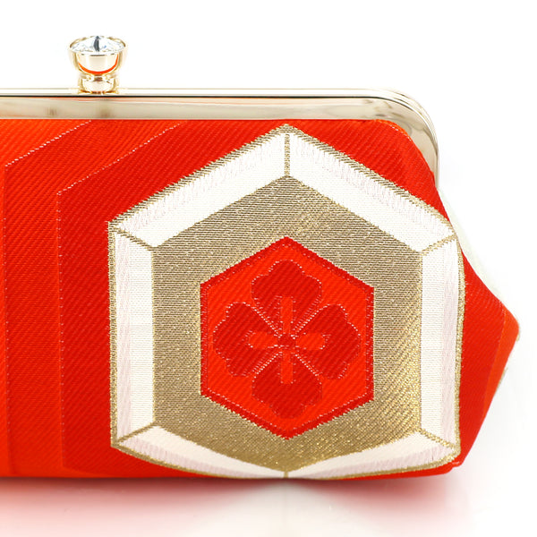 Kikko Hexagon Kimono Clutch Bag | Upcycled from vintage Japanese Obi - Heritage ReFashioned