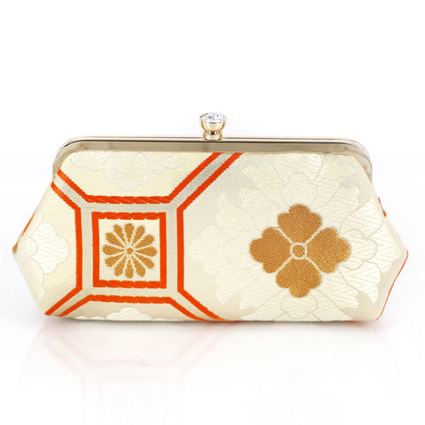 [One of a Kind] Chrysanthemum & Peony Kimono Clutch Bag | Upcycled from vintage Japanese Obi - Heritage ReFashioned