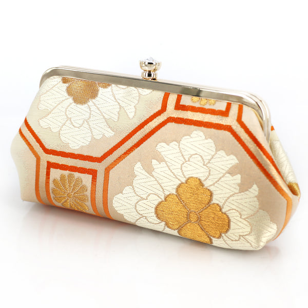[One of a Kind] Chrysanthemum & Peony Kimono Clutch Bag | Upcycled from vintage Japanese Obi - Heritage ReFashioned