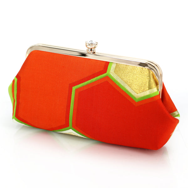 [LAST ONE] Bishamon in Orange and Green | Upcycled from vintage Japanese Obi - Heritage ReFashioned