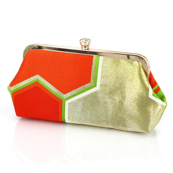 [LAST ONE] Bishamon in Orange and Green | Upcycled from vintage Japanese Obi - Heritage ReFashioned