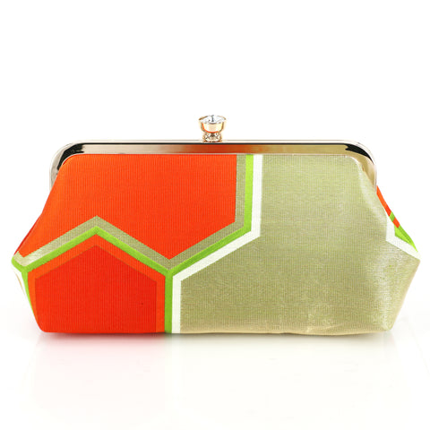 [LAST ONE] Bishamon in Orange and Green | Upcycled from vintage Japanese Obi - Heritage ReFashioned