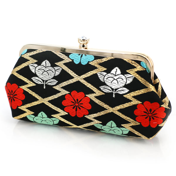 [LAST ONE] Sakura Kimono Clutch Purse | Upcycled from vintage Japanese Obi - Heritage ReFashioned
