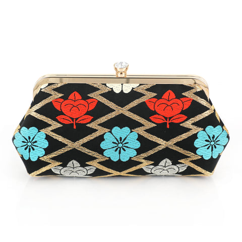 [LAST ONE] Sakura Kimono Clutch Purse | Upcycled from vintage Japanese Obi - Heritage ReFashioned