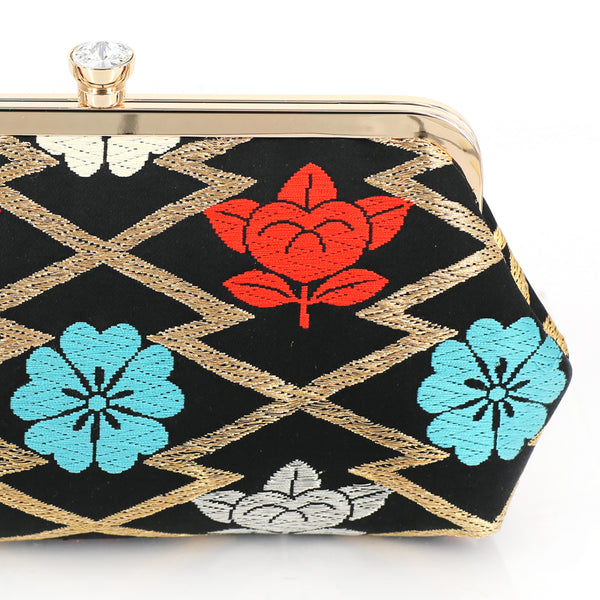 [LAST ONE] Sakura Kimono Clutch Purse | Upcycled from vintage Japanese Obi - Heritage ReFashioned