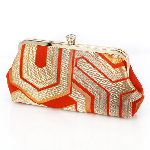 Bishamon in Orange and Green | Upcycled from vintage Japanese Obi - Heritage ReFashioned