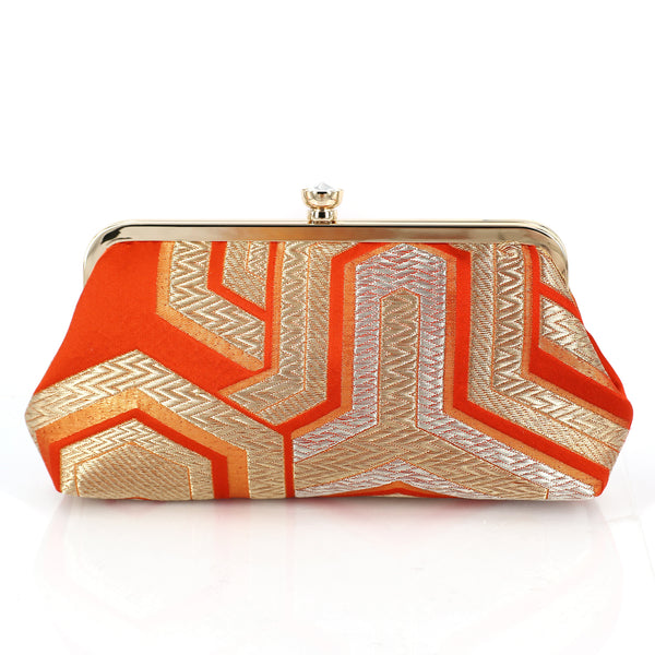 Bishamon in Orange and Green | Upcycled from vintage Japanese Obi - Heritage ReFashioned