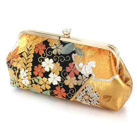 [ONE OF A KIND] Sakura Kimono Clutch Purse | Upcycled from vintage Japanese Obi - Heritage ReFashioned