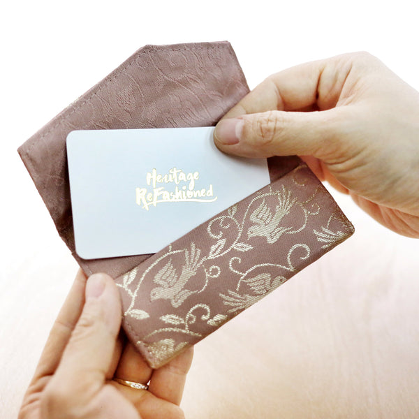 Japanese Kimono Card Holder | Upcycled from vintage textiles - Heritage ReFashioned