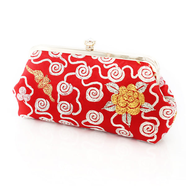 Chinese Kwan Kwa Clutch - Pomegranates【裙褂手袋-石榴】 - Heritage ReFashioned