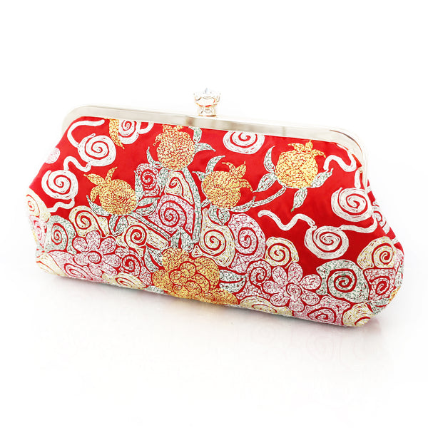 Chinese Kwan Kwa Clutch - Pomegranates【裙褂手袋-石榴】 - Heritage ReFashioned