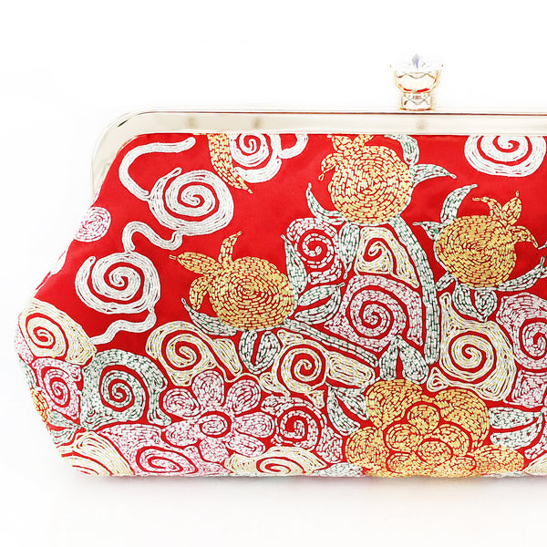 Chinese Kwan Kwa Clutch - Pomegranates【裙褂手袋-石榴】 - Heritage ReFashioned