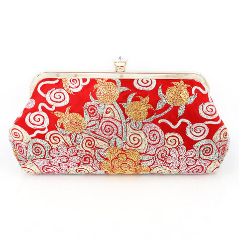 Chinese Kwan Kwa Clutch - Pomegranates【裙褂手袋-石榴】 - Heritage ReFashioned