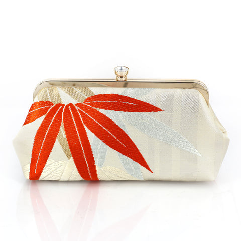 Bamboo Kimono Clutch Purse | Upcycled from vintage Japanese Obi - Heritage ReFashioned