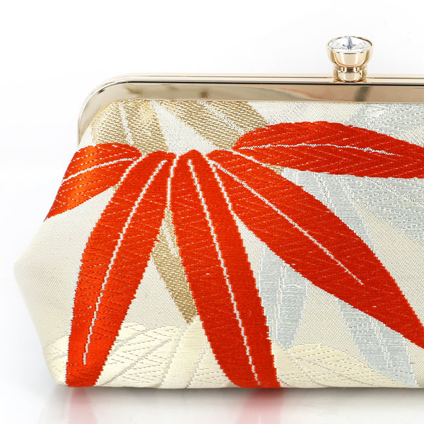 Bamboo Kimono Clutch Purse | Upcycled from vintage Japanese Obi - Heritage ReFashioned