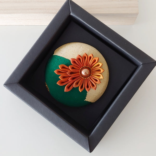 Kimono Silk Flower Hair Tie | Chrysanthemum - Heritage ReFashioned