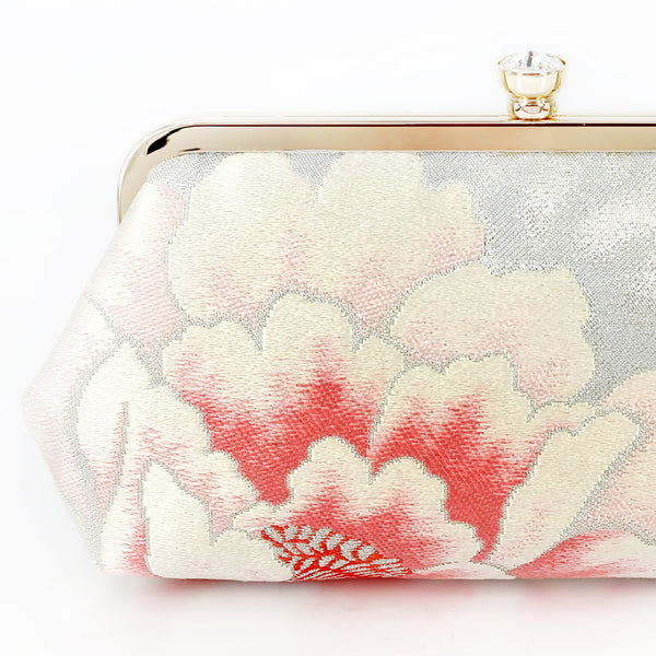 Pink Peony Kimono Clutch Bag | Upcycled from vintage Japanese Obi - Heritage ReFashioned
