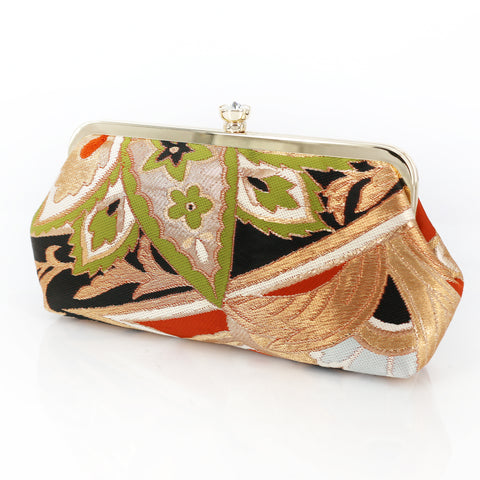 Camellia Kimono Clutch Purse | Upcycled from vintage Japanese Obi - Heritage ReFashioned