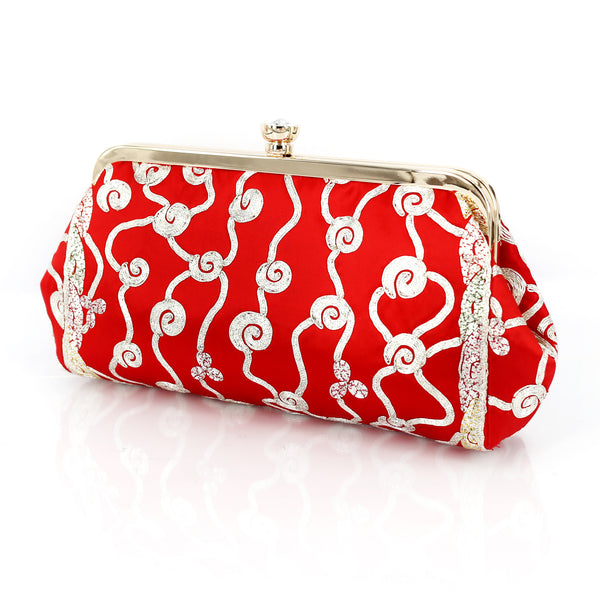 Chinese Kwan Kwa Clutch - Phoenix, Bat and Clouds【裙褂手袋- 牡丹】 - Heritage ReFashioned