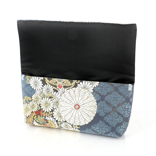 Kimono Envelope Clutch with Dragons & Chrysanthemum | Upcycled Japanese Obi Silk - Heritage ReFashioned