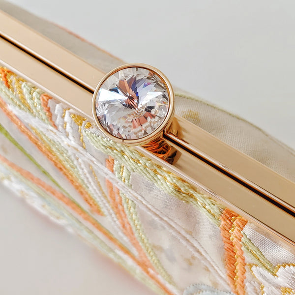 Daffodils / narcissisus Kimono Clutch | Upcycled from vintage Japanese Obi - Heritage ReFashioned