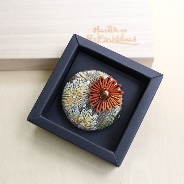 Kimono Silk Flower Hair Tie | Chrysanthemum - Heritage ReFashioned